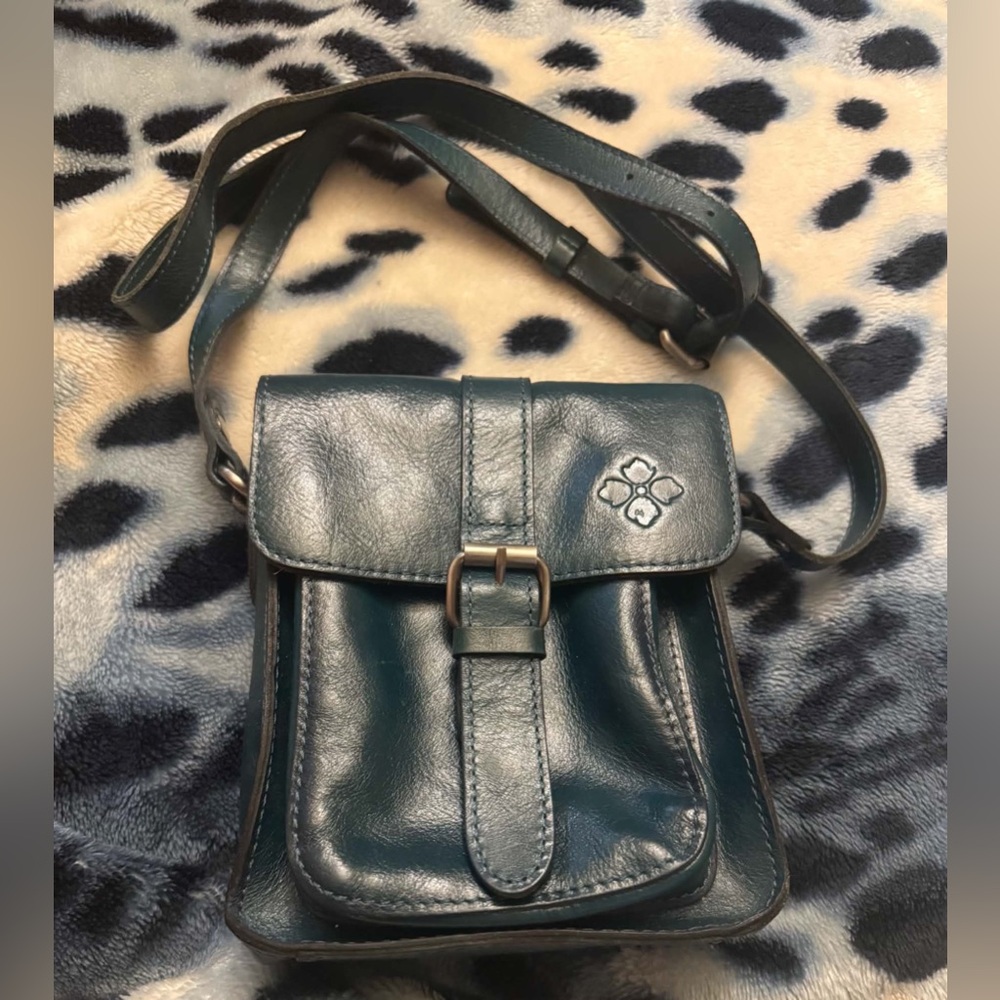 Leather Patricia Nash Crossbody Bag in Deep Teal